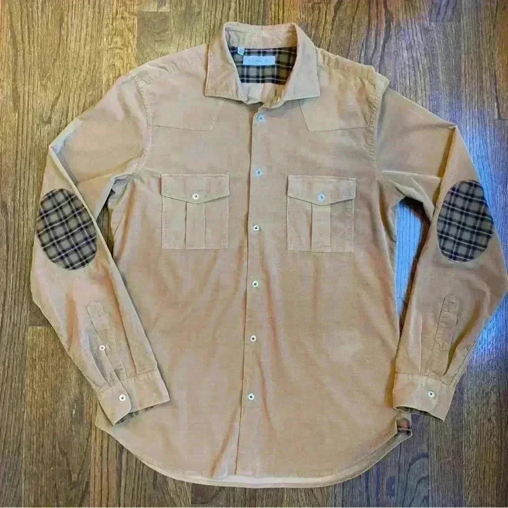 Manuel Ritz Men’s Babycord Corduroy Button Down Shirt EUR Size 41 / US L